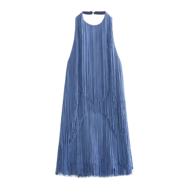 Women's Cocktail Dress Fringe with Halter Neck | Party