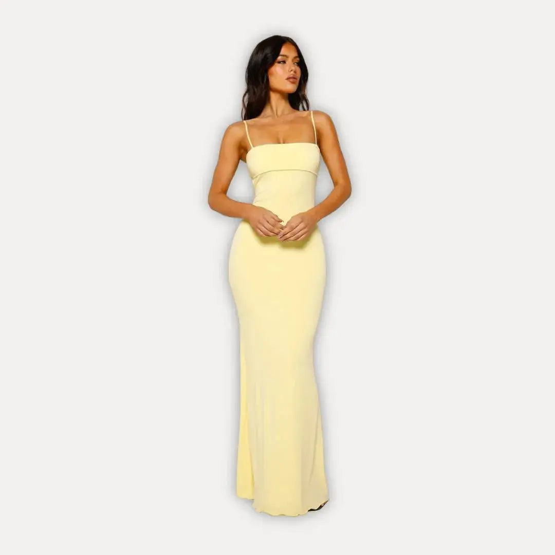 Women's Cocktail Dress with Open Back | Maxi