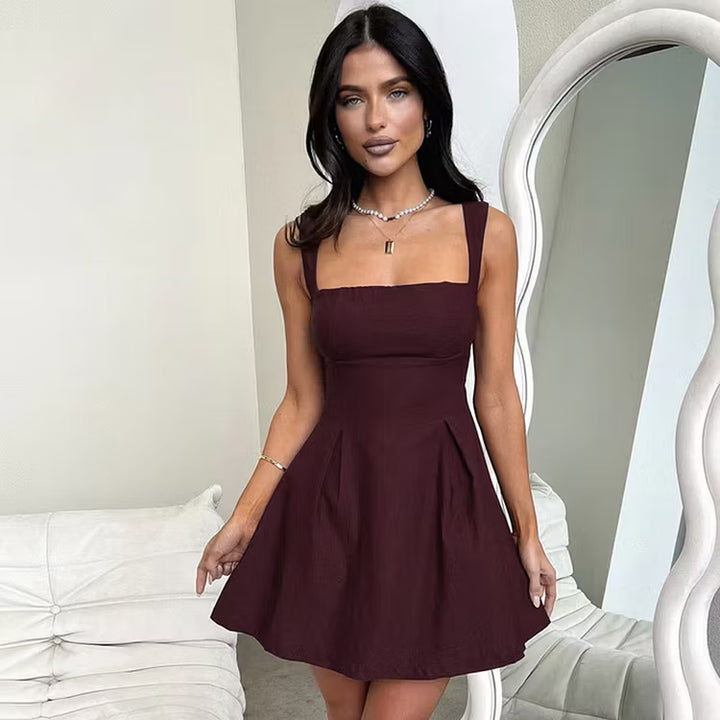 Women's Cocktail Dress with Square Neck | Mini