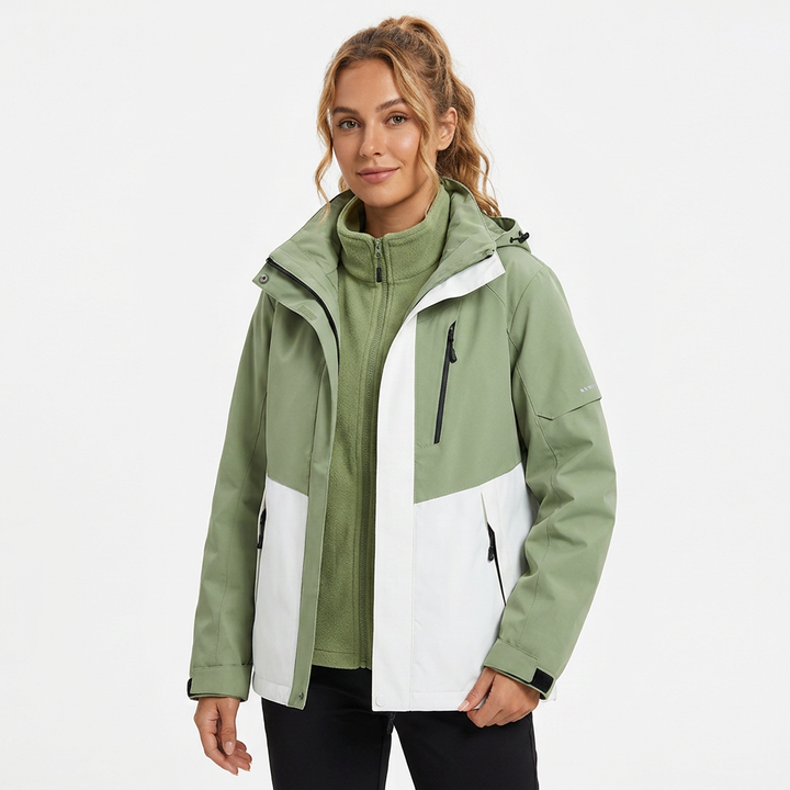 Women's Colour Block Windbreaker with Hood | Outdoor
