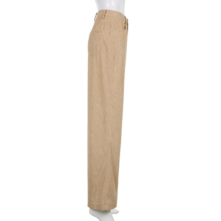 Women's Corduroy Pants with High Waist | Wide Leg