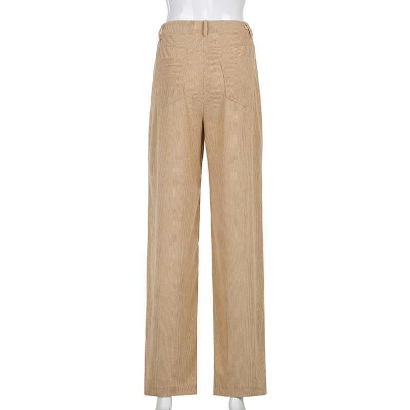 Women's Corduroy Pants with High Waist | Wide Leg