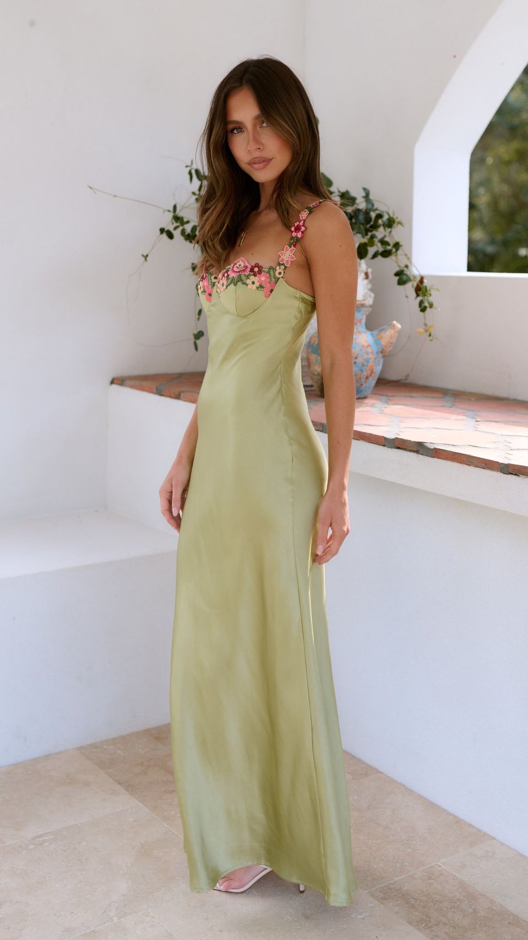 Women's Corset Dress Floral & Maxi | Sleeveless