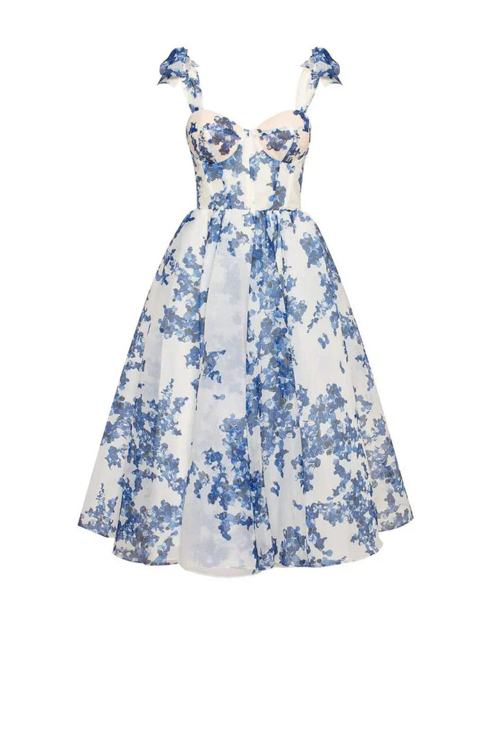 Women's Corset Dress Floral & Midi | Tie-Strap