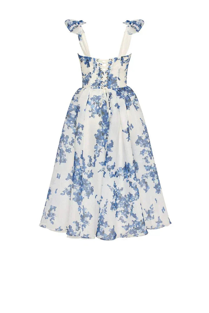 Women's Corset Dress Floral & Midi | Tie-Strap