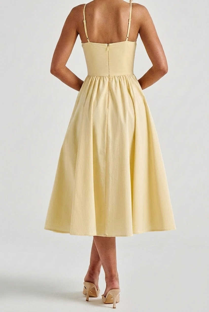 Women's Corset Dress Midi A-Line Spaghetti Strap | Formal
