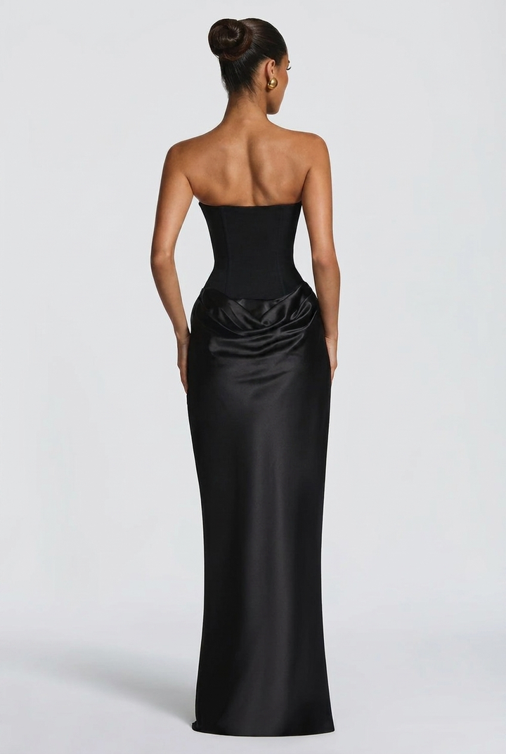 Women's Corset Dress Strapless Ruched Maxi | Evening