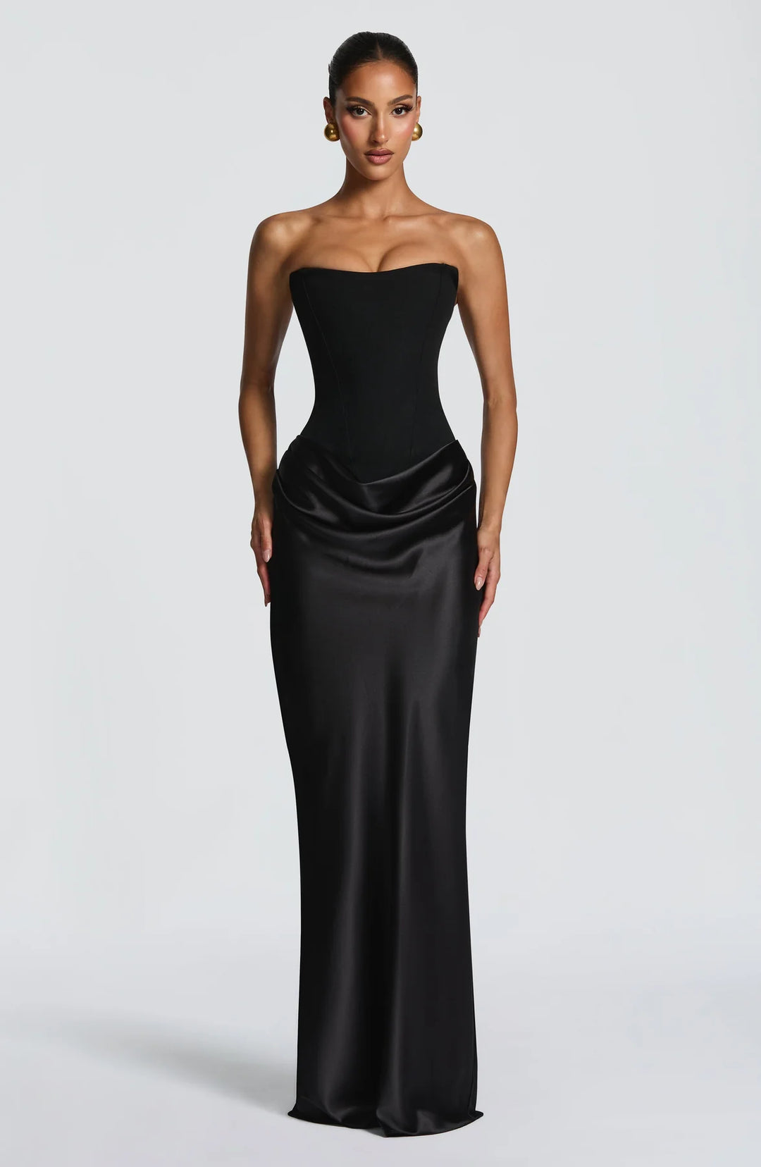 Women's Corset Dress Strapless Ruched Maxi | Evening