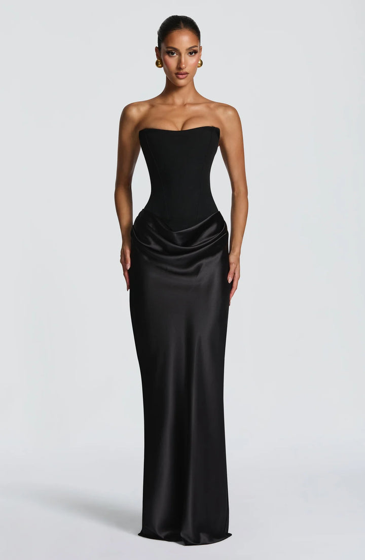 Women's Corset Dress Strapless Ruched Maxi | Evening