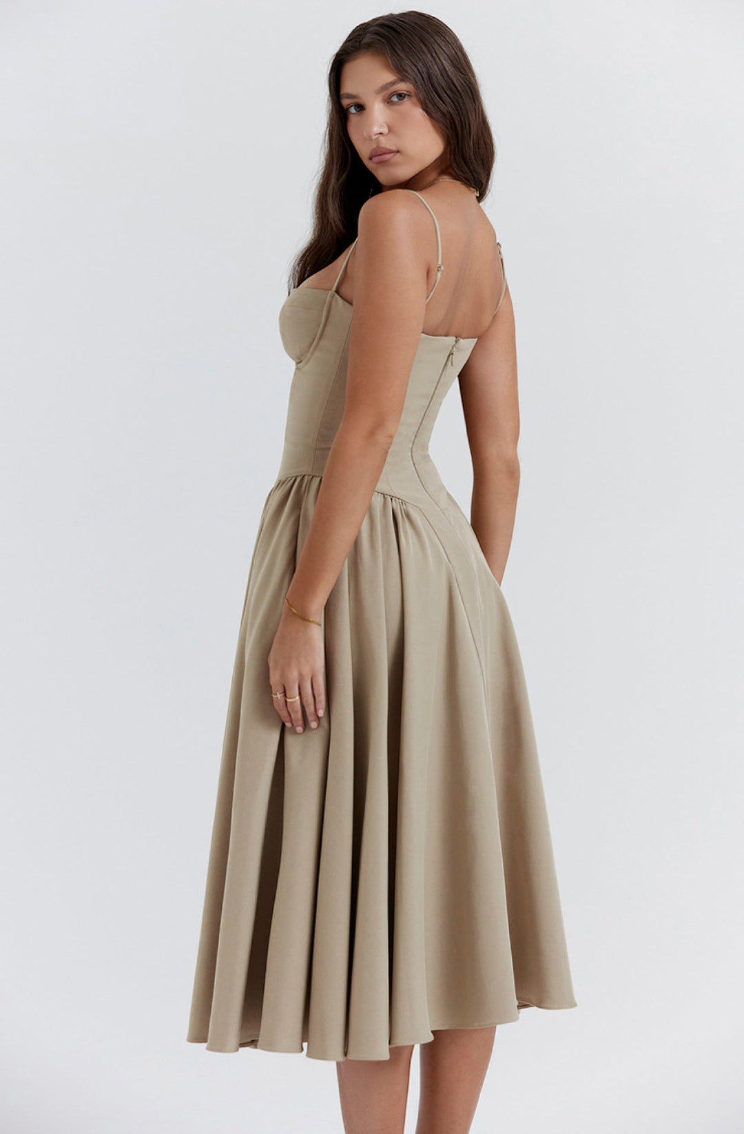 Women's Corset Dress with Full Skirt | Midi