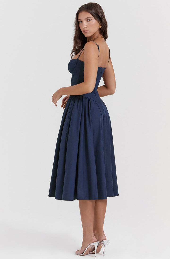 Women's Corset Dress with Full Skirt | Midi