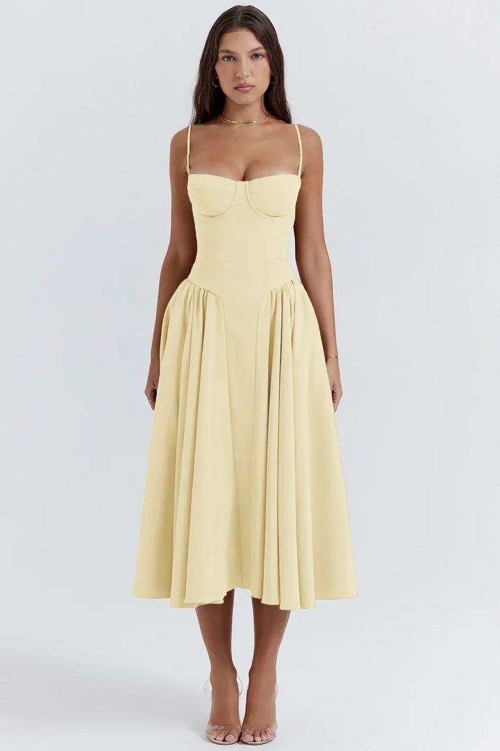 Women's Corset Dress with Full Skirt | Midi