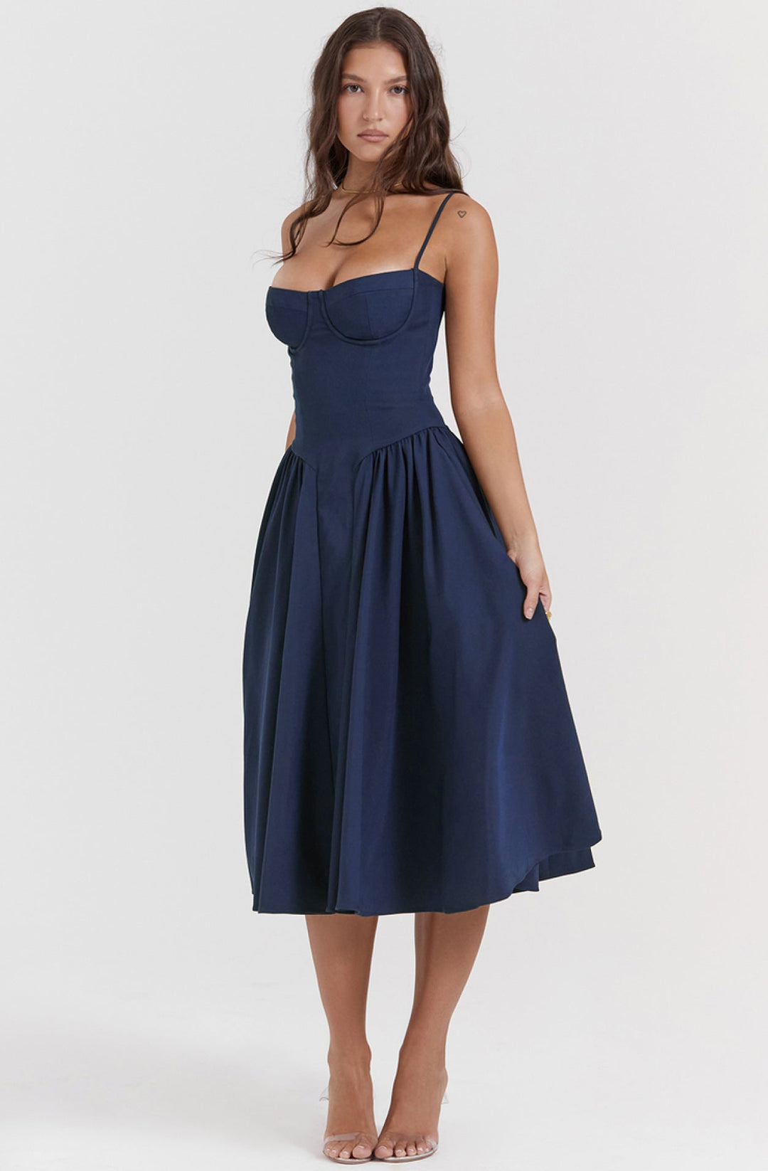 Women's Corset Dress with Full Skirt | Midi