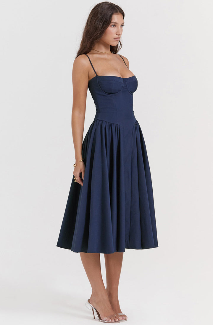 Women's Corset Dress with Full Skirt | Midi