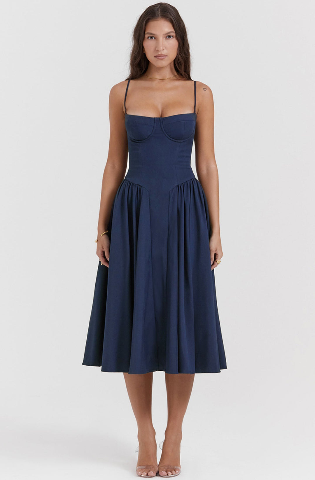 Women's Corset Dress with Full Skirt | Midi