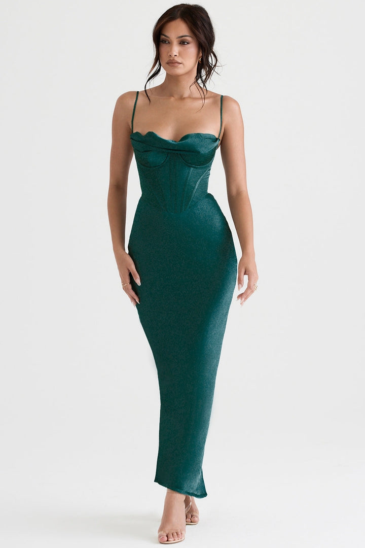 Women's Corset Dress with Sweetheart Neck | Maxi