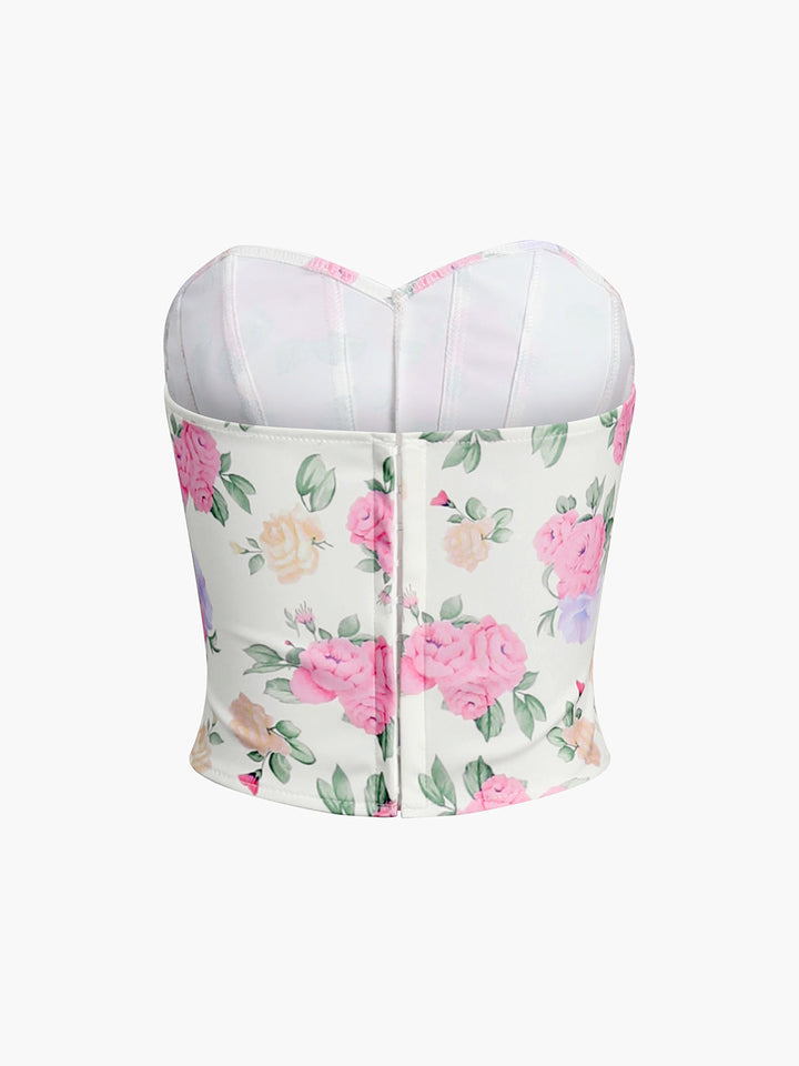 Women's Corset Top Floral & Strapless | Sweetheart