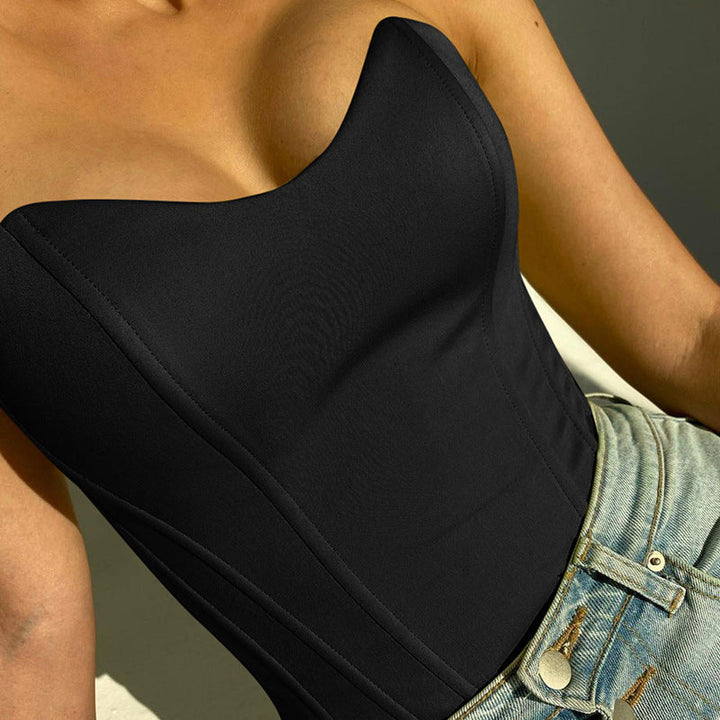 Women's Corset Top with Boning & Strapless | Crop
