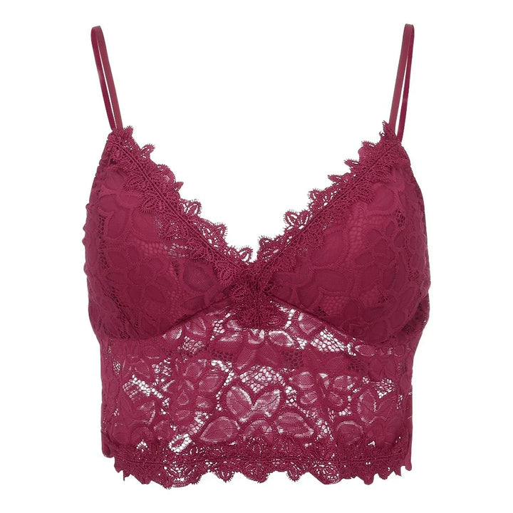 Women's Corset Top with Lace Trim & V-Neck | Crop Tank