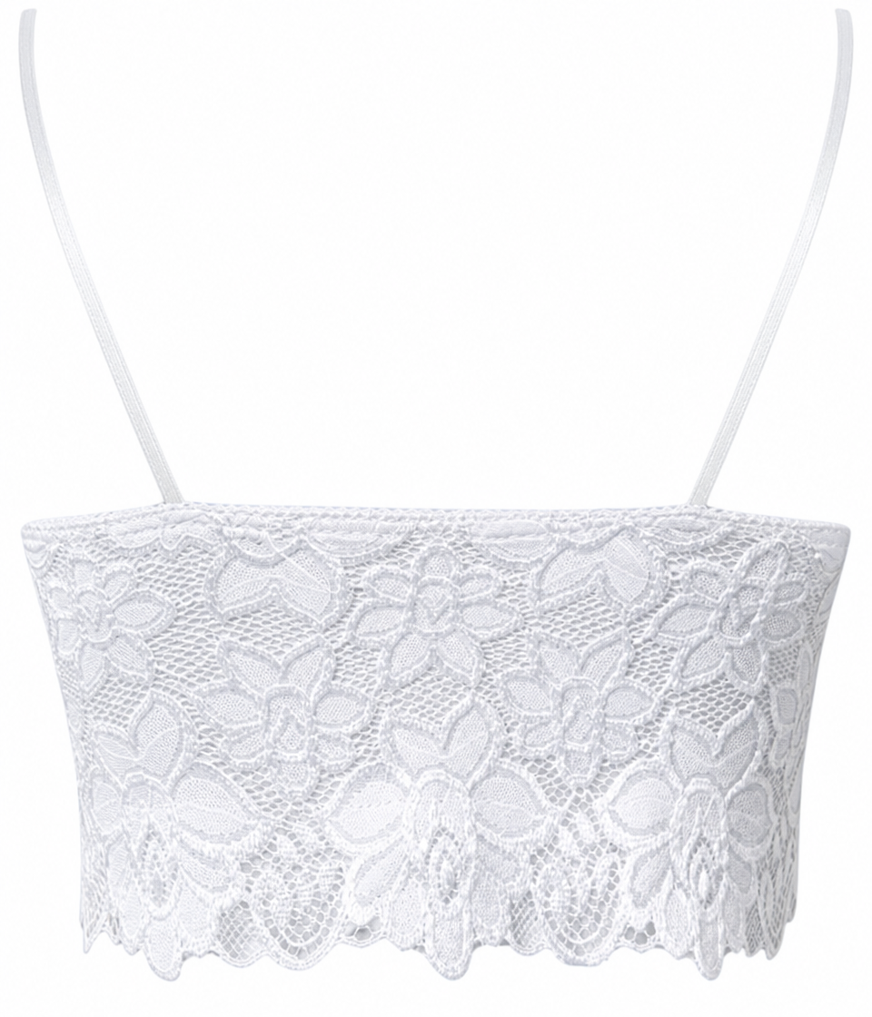 Women's Corset Top with Lace Trim & V-Neck | Crop Tank