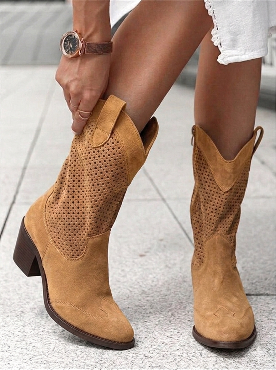 Women's Cowgirl Boots Ankle Zip | Block Heel