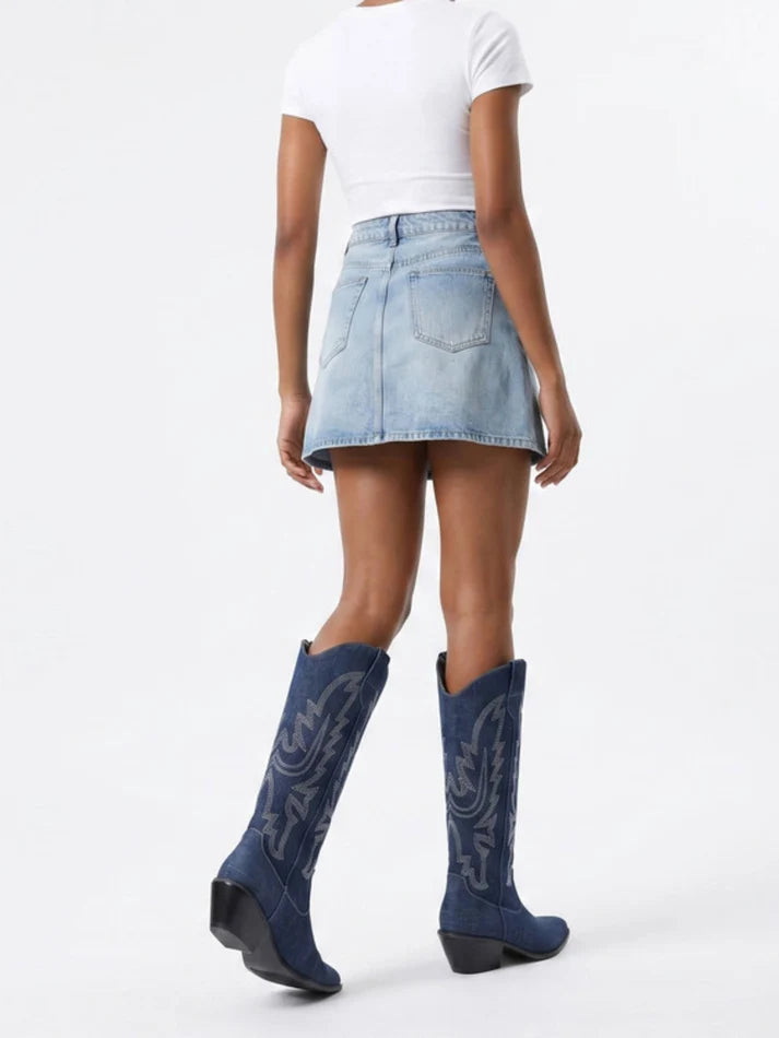 Women's Cowgirl Boots Stitched Flame | Pointed Toe