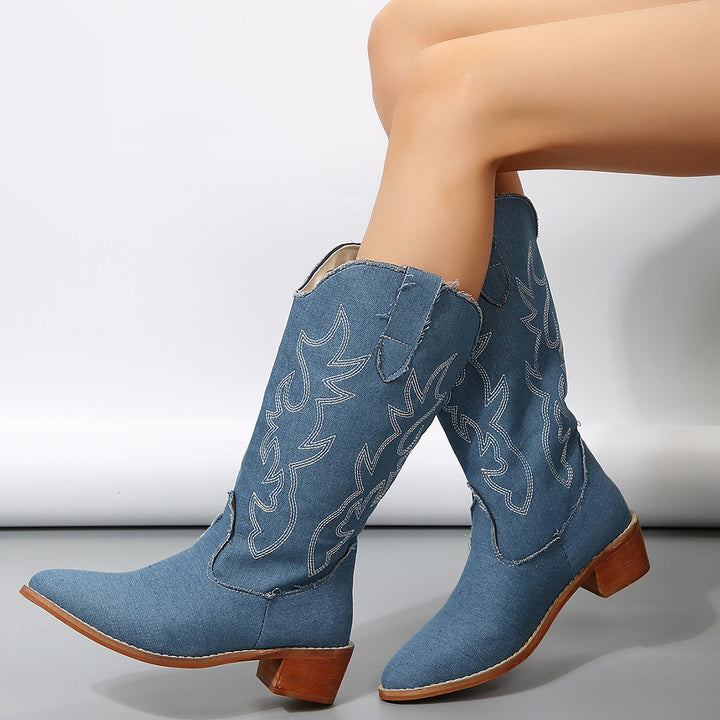 Women's Cowgirl Boots Stitched Flame | Pointed Toe