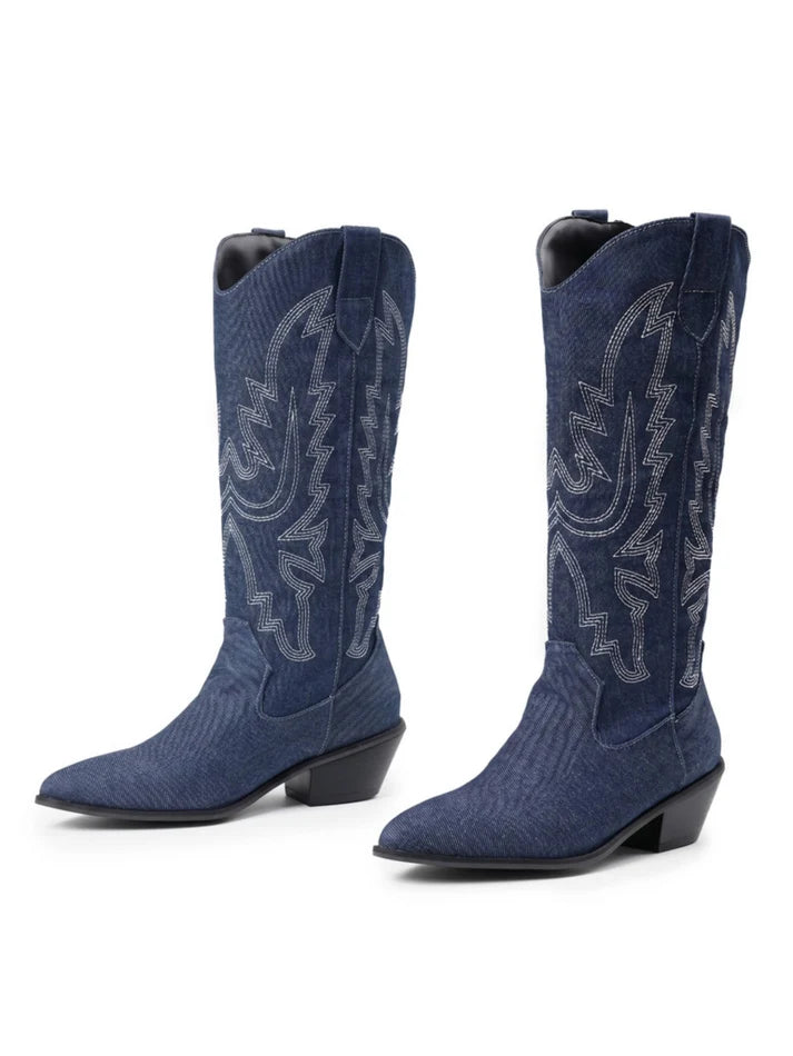 Women's Cowgirl Boots Stitched Flame | Pointed Toe