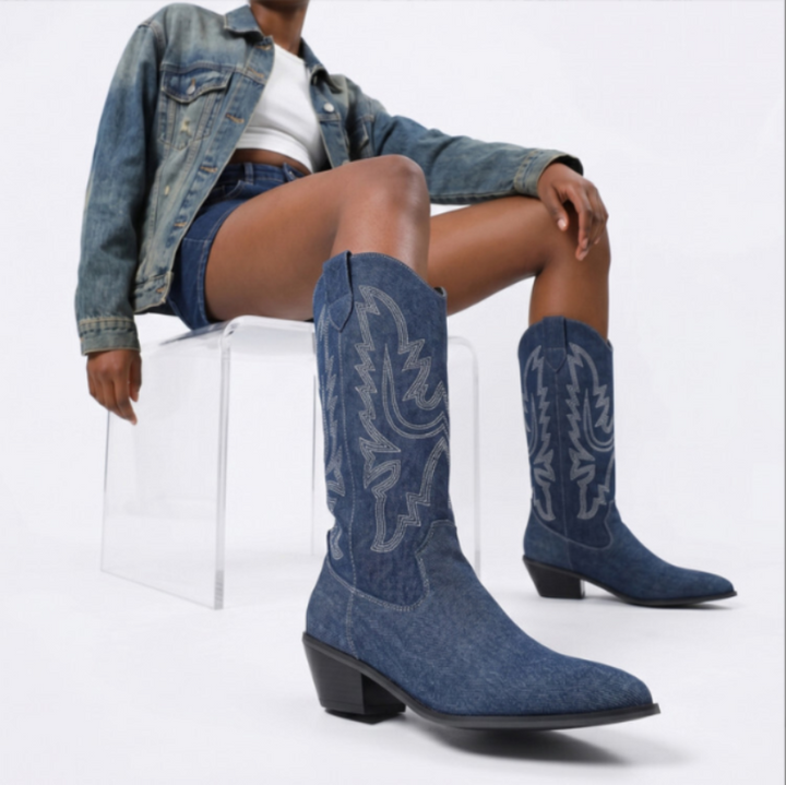 Women's Cowgirl Boots Stitched Flame | Pointed Toe