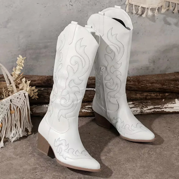 Women's Cowgirl Boots with Embroidery | Block Heel