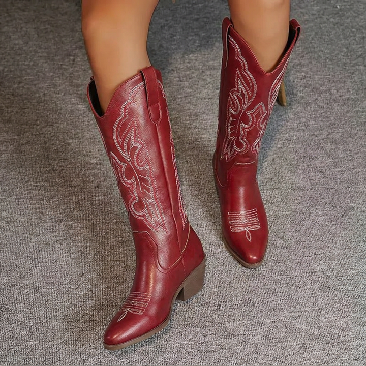 Women's Cowgirl Boots with Embroidery | Block Heel
