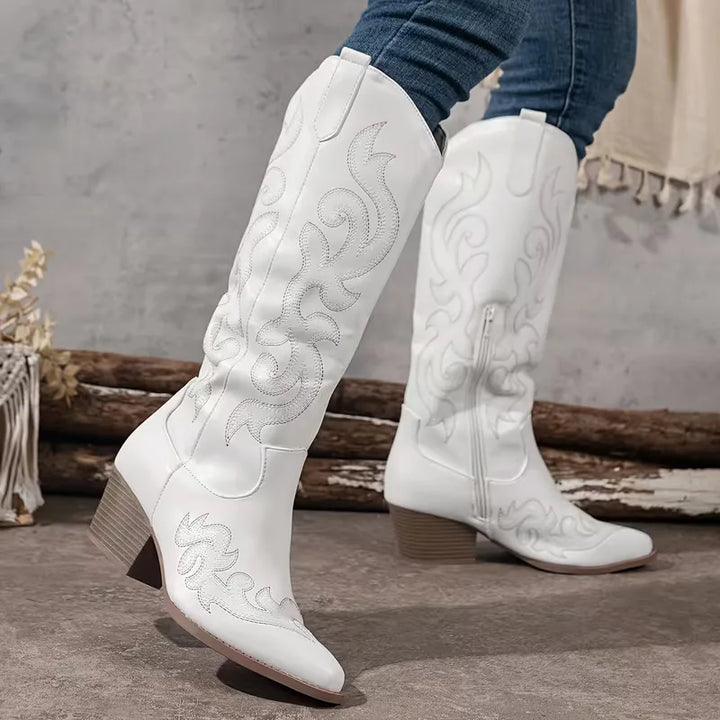 Women's Cowgirl Boots with Embroidery | Block Heel