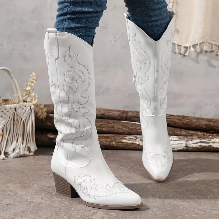 Women's Cowgirl Boots with Embroidery | Block Heel