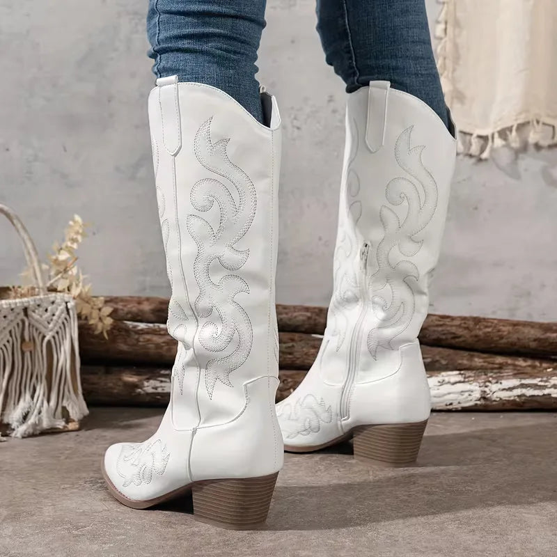 Women's Cowgirl Boots with Embroidery | Block Heel