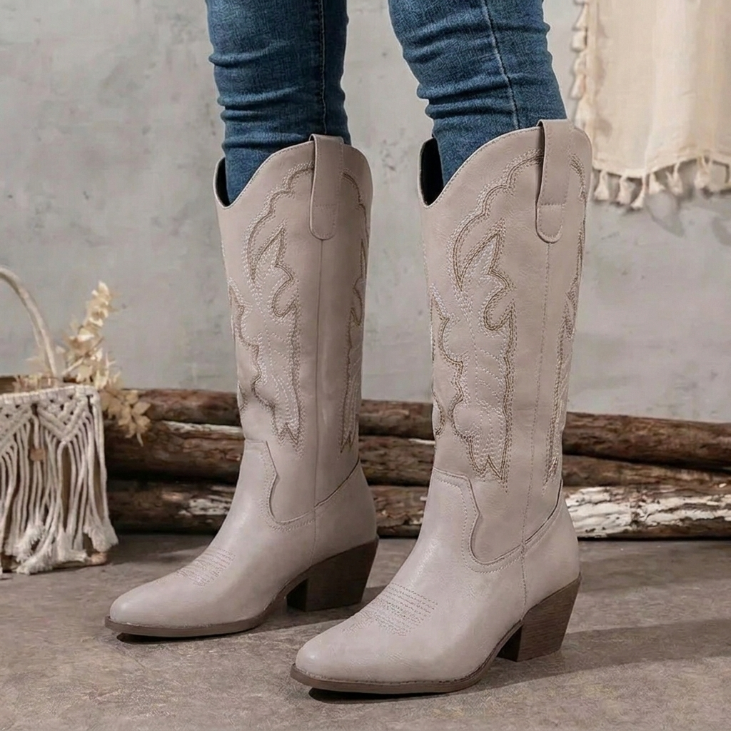 Women's Cowgirl Boots with Embroidery | Block Heel