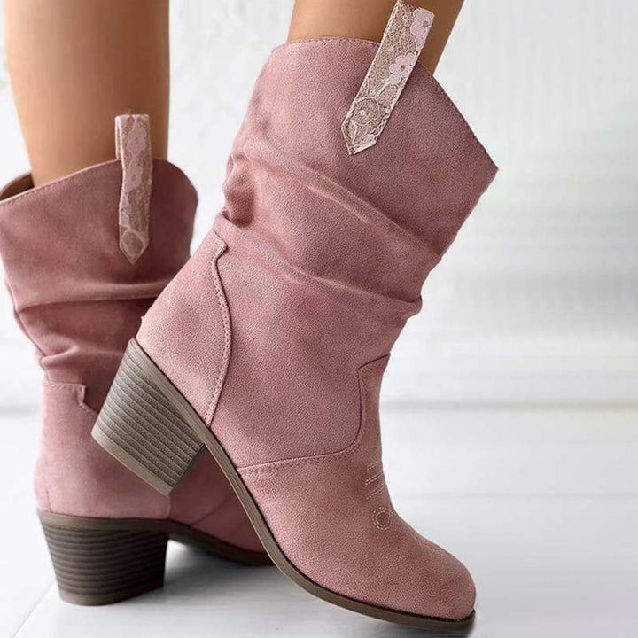 Women's Cowgirl Boots with Slouchy Shaft & Block Heel | Western