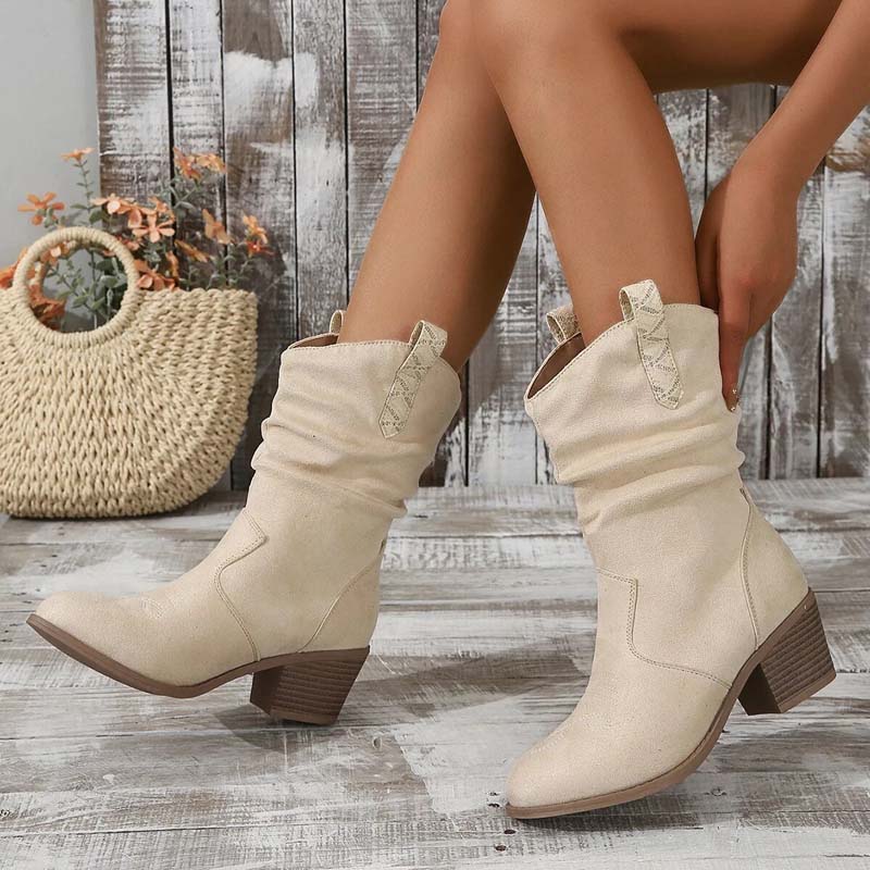 Women's Cowgirl Boots with Slouchy Shaft & Block Heel | Western
