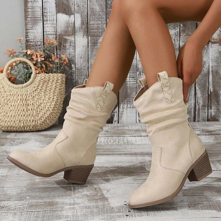 Women's Cowgirl Boots with Slouchy Shaft & Block Heel | Western