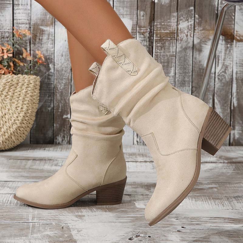 Women's Cowgirl Boots with Slouchy Shaft & Block Heel | Western