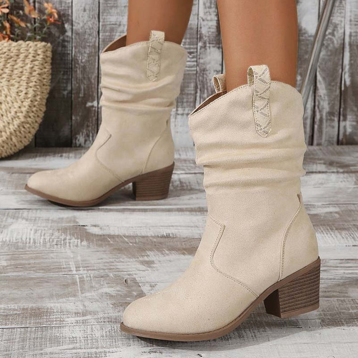 Women's Cowgirl Boots with Slouchy Shaft & Block Heel | Western