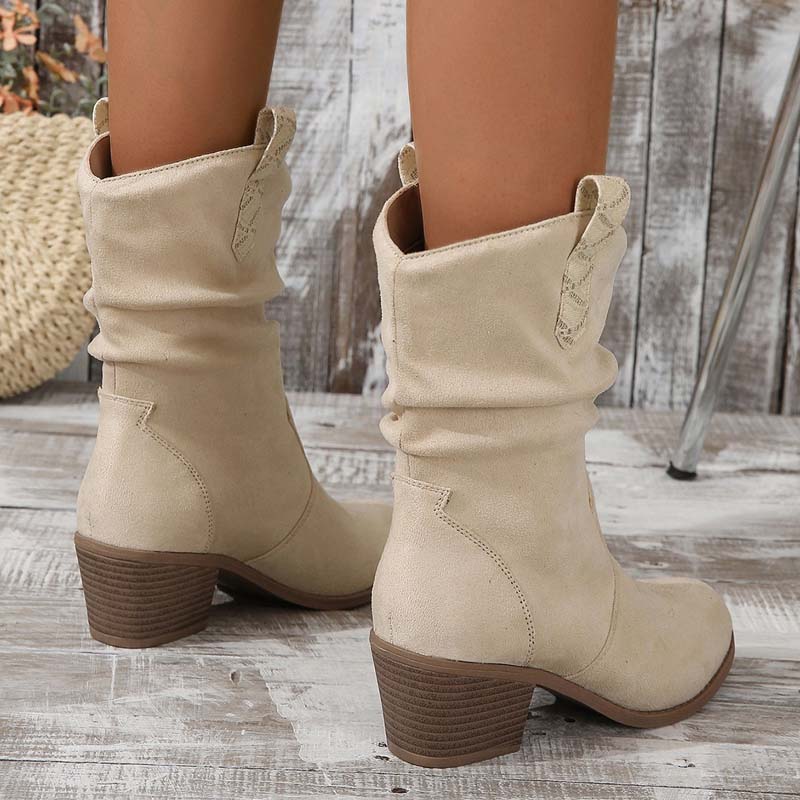 Women's Cowgirl Boots with Slouchy Shaft & Block Heel | Western