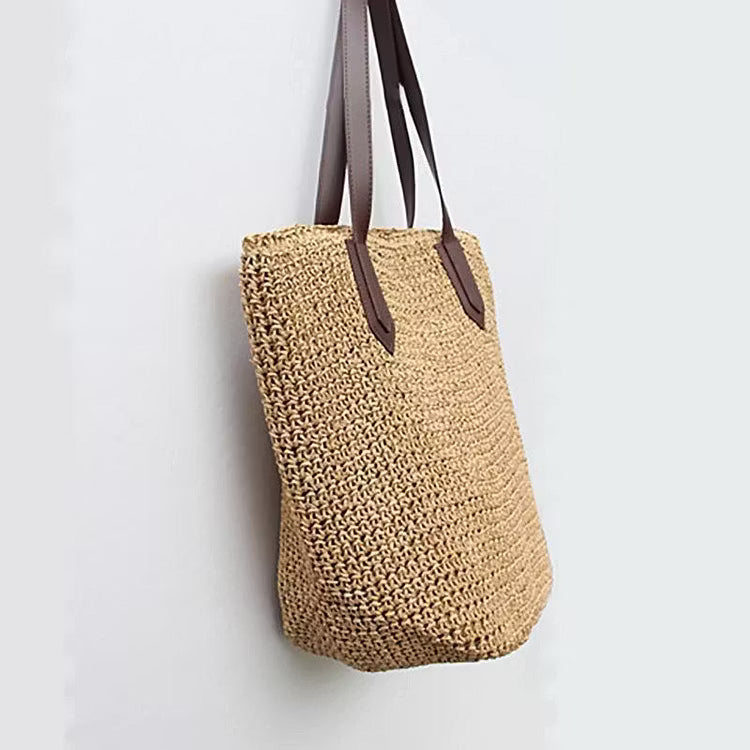 Women's Crochet Straw Beach Bag | Large