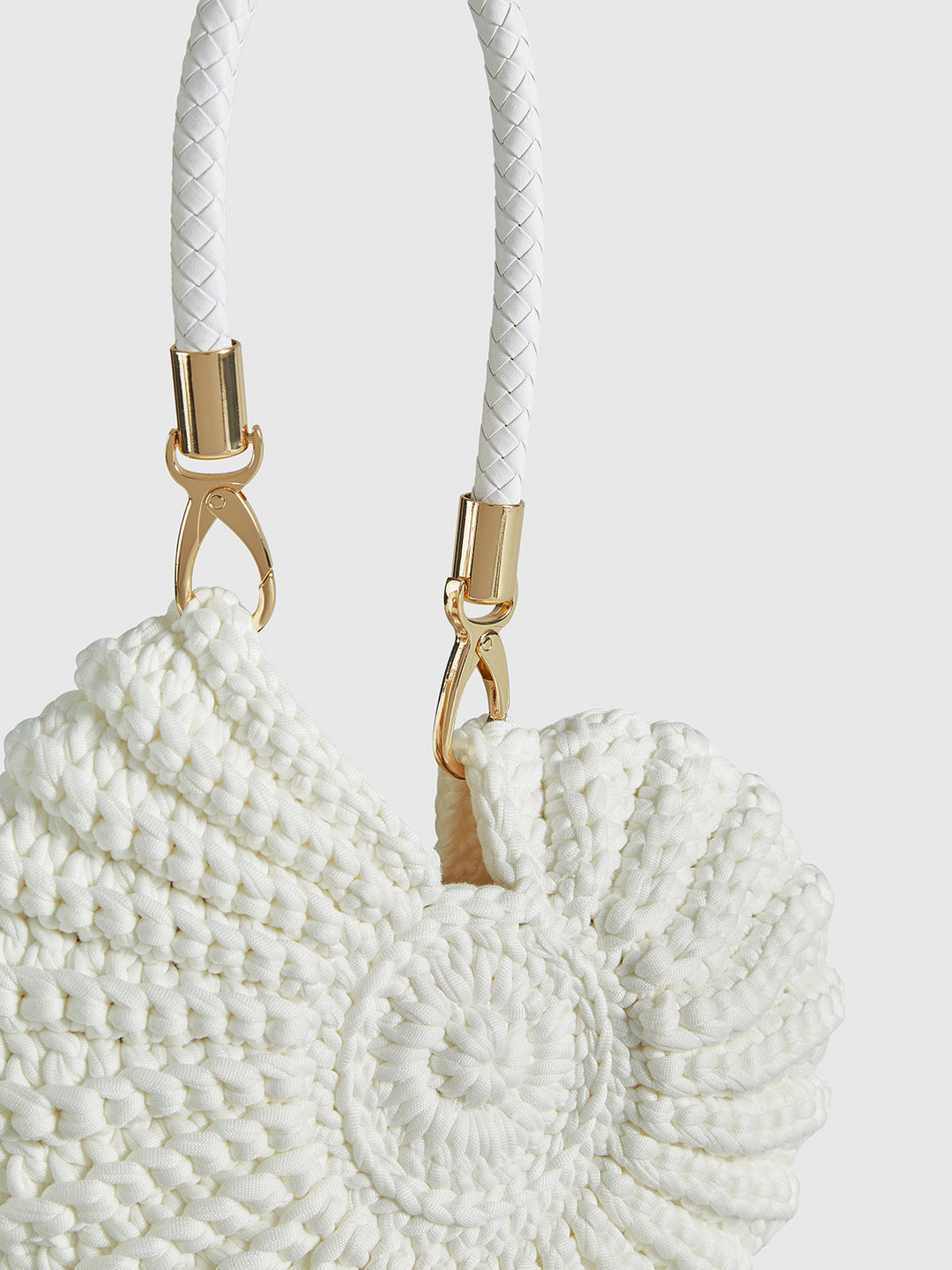 Women's Crocheted Conch-Shaped Handbag | Braided Handle