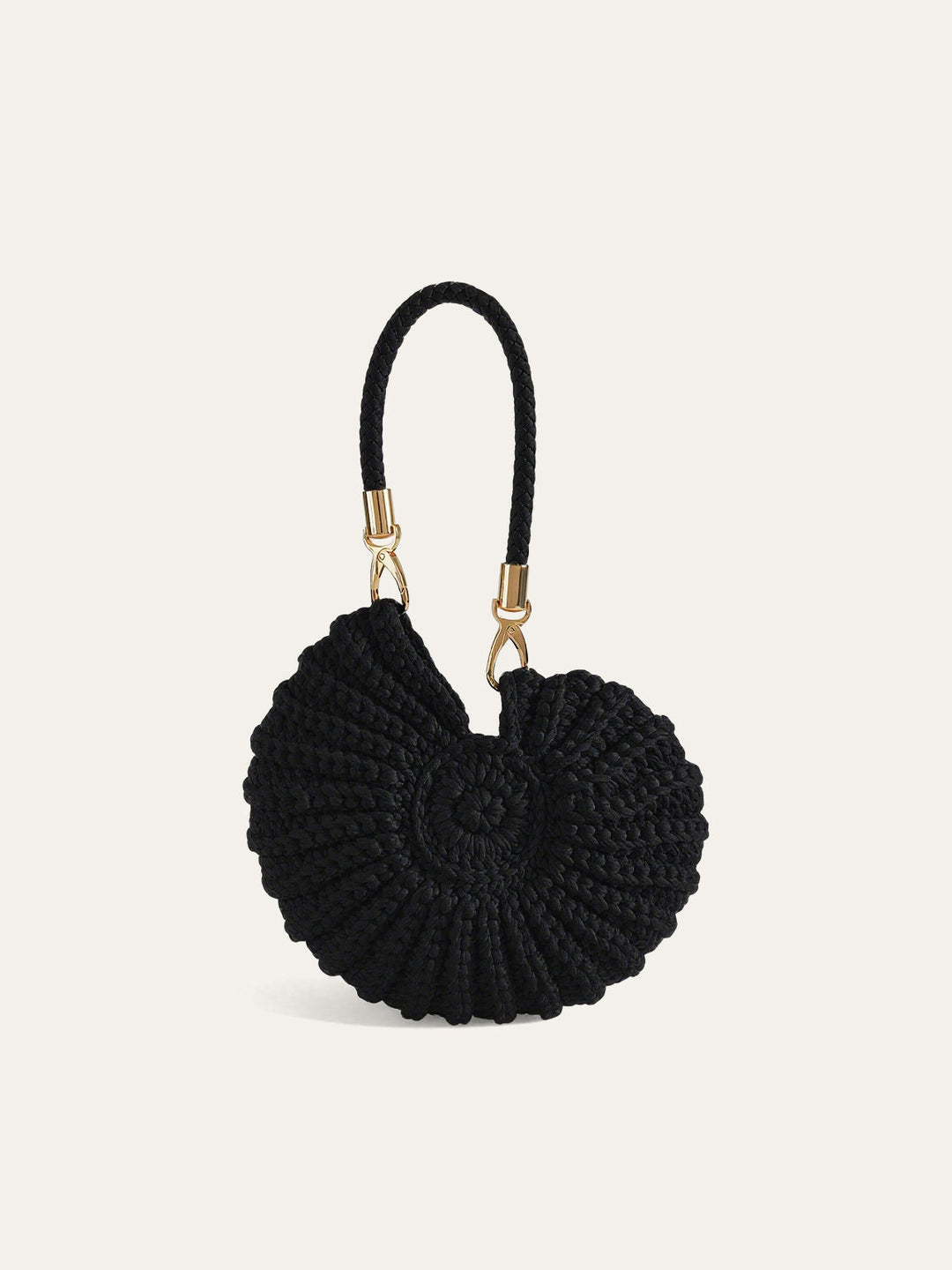 Women's Crocheted Conch-Shaped Handbag | Braided Handle
