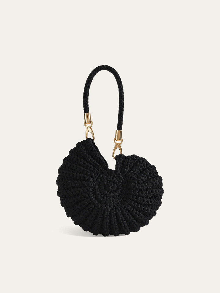 Women's Crocheted Conch-Shaped Handbag | Braided Handle