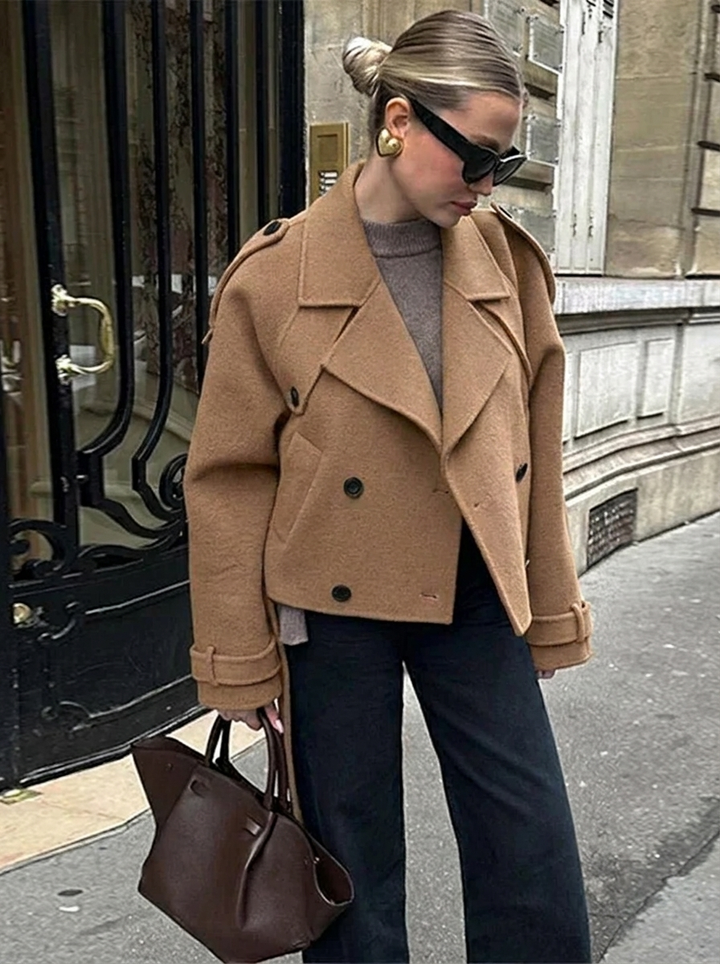 Women's Cropped Trench Coat Classic | Double-Breasted