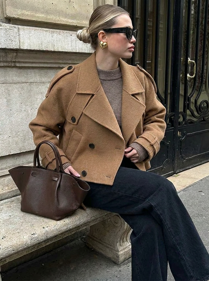 Women's Cropped Trench Coat Classic | Double-Breasted