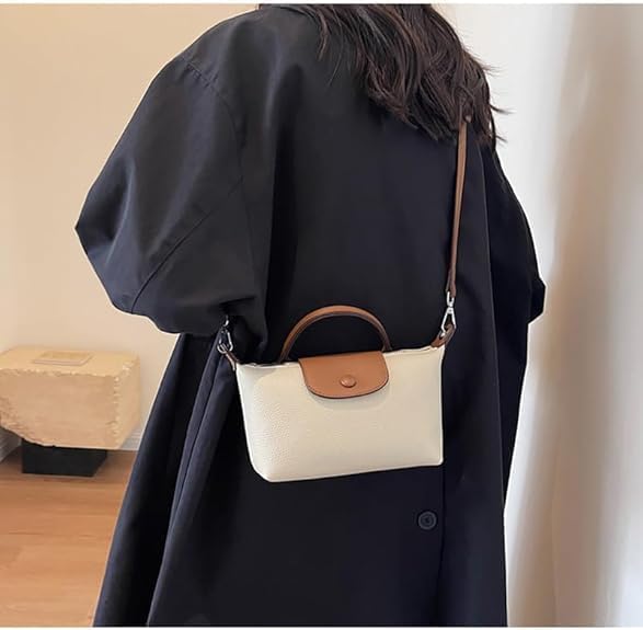 Women's Crossbody Bag with Top Handle & Snap Flap | Two-Tone