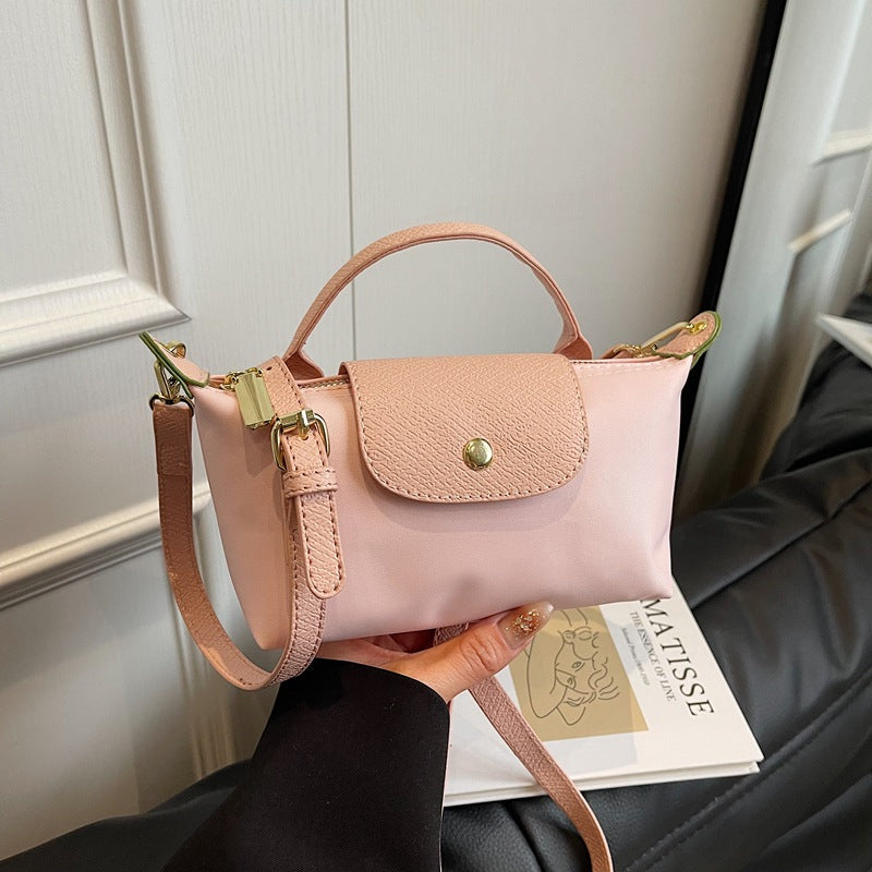 Women's Crossbody Bag with Top Handle & Snap Flap | Two-Tone
