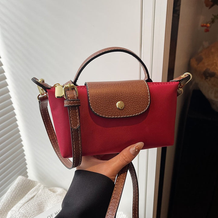 Women's Crossbody Bag with Top Handle & Snap Flap | Two-Tone